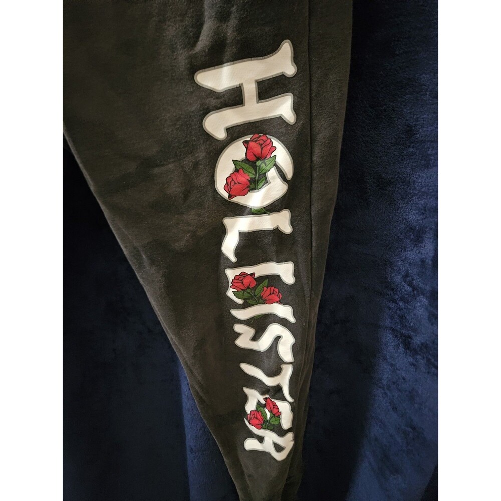 Hollister Spellout Joggers Sweatpants XS Navy Blue Cozy Athleisure